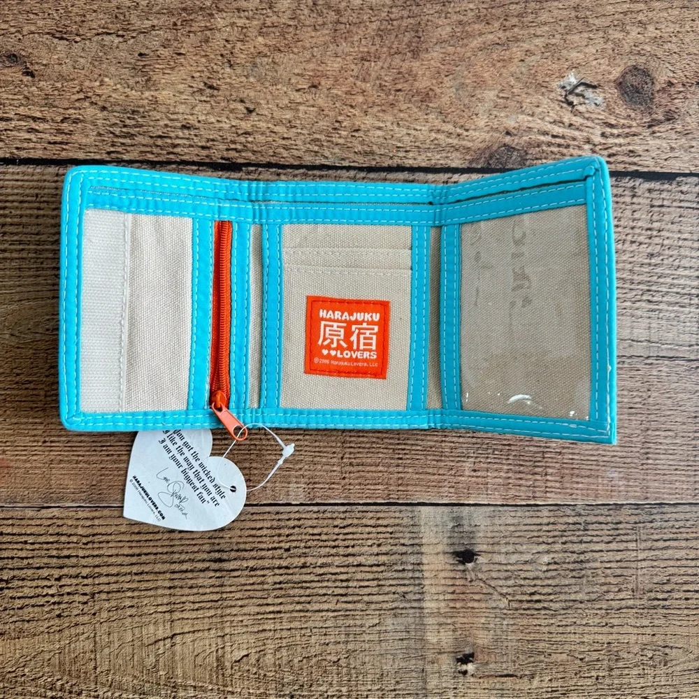Harajuku Lovers Tri-Fold Orange County Girl Canvas Wallet NEW with Tags 2006 - Picture 2 of 4